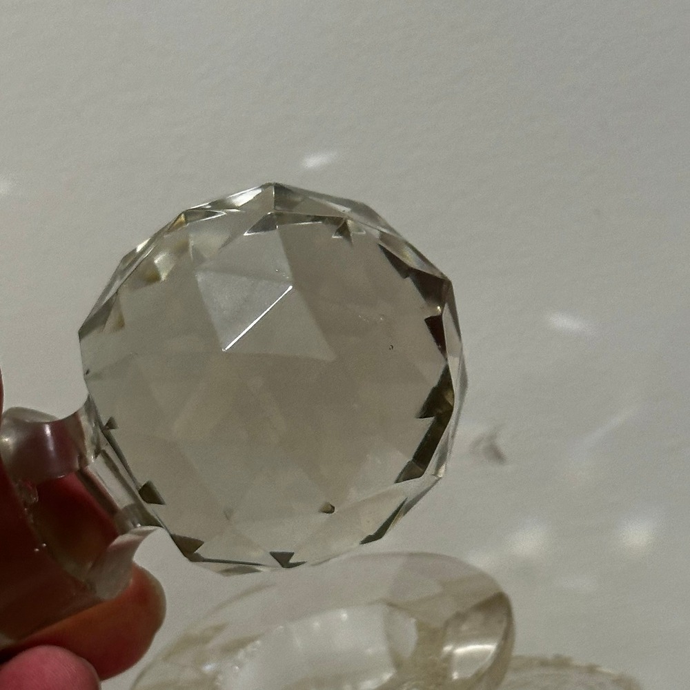 Vintage Cut Crystal Liquor Decanter Square Whiskey Bottle Faceted Stopper 8.5 - Picture 3 of 8